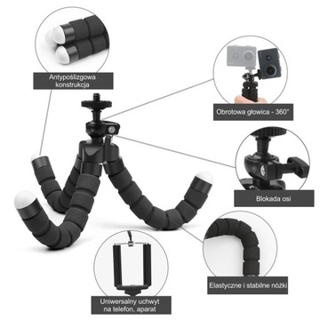 ГИБКАЯ ПОДСТАВКА ДЛЯ ШТАТИВА, ДЕРЖАТЕЛЬ ДЛЯ ТЕЛЕФОНА ДЛЯ СЕЛФИ