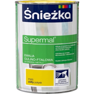 ŚNIEŻKA SUPERMAL FTALOWA 0,8L ŻÓŁTY POŁYSK