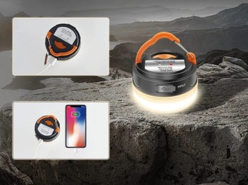 ТУРИСТИЧЕСКИЙ КЕМПИНГОВЫЙ ФОНАРЬ LED POWERBANK ВОДОНЕПРОНИЦАЕМЫЙ МАГНИТ 1800 мАч