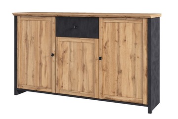 KOMODA 157cm SZAFKA loft industrialna dąb/matera