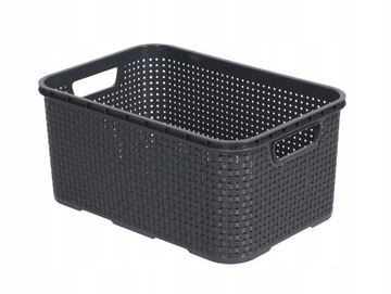 ПОЛКА ДЛЯ ВАННОЙ ИЗ РОТАНГА + 5 КОРЗИН, ЦВЕТ АНТРАЦИТ