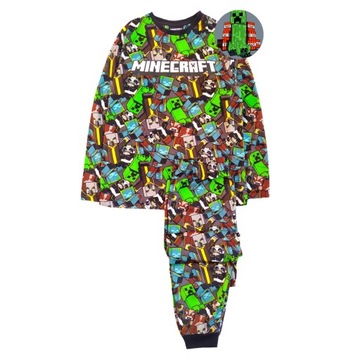 MINECRAFT welurowa piżama PREMIUM licencja CREEPER 128 7-8