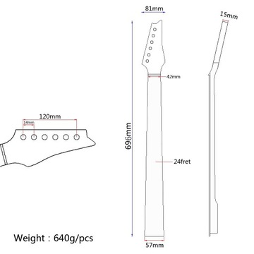 Электрогитара, клен, 24 лада, гриф.