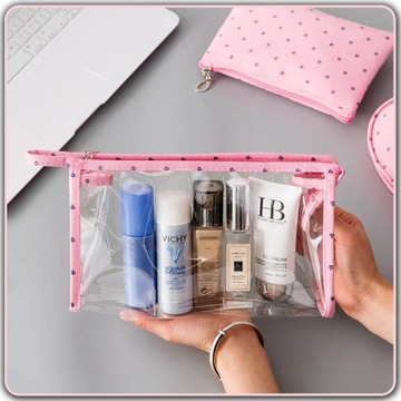Прозрачный набор-органайзер для косметички ДЛЯ ПРАЗДНИКА С БАГАЖОМ В САМОЛЕТЕ