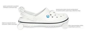 CROCS CROCBAND BIAŁE KLAPKI DLA LEKARZY 42-43 M9