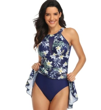 STRÓJ KĄPIELOWY PLUS SIZE TANKINI KOSTIUM SUKIENKA