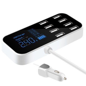АВТОМОБИЛЬНОЕ ЗАРЯДНОЕ УСТРОЙСТВО С 8 ПОРТАМИ USB ИНТЕЛЛЕКТУАЛЬНАЯ ЗАЩИТА ЖК-ДИСПЛЕЙ