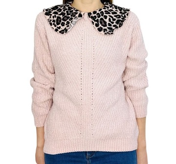 Sweter kołnierzyk cętki S 36 River Island