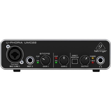USB-ИНТЕРФЕЙС BEHRINGER UMC 22 С ПРЕДУСИЛИТЕЛЕМ MIDAS
