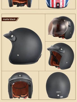 2023 New Arrival Motorcycle Helmet Dot Approved Retro Motorcycle Capacete U