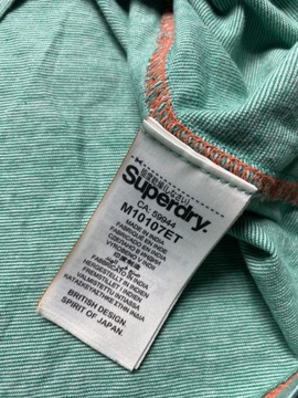 Superdry Super DRY ORYGINALNY zielony bawełniany T SHIRT koszulka rozmiar M