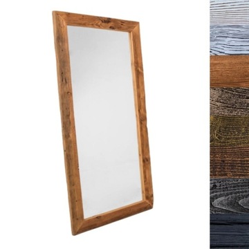 LUSTRO BREKKA ZE STAREGO DREWNA starych bali 160x80 W RAMIE 8 cm naturalne