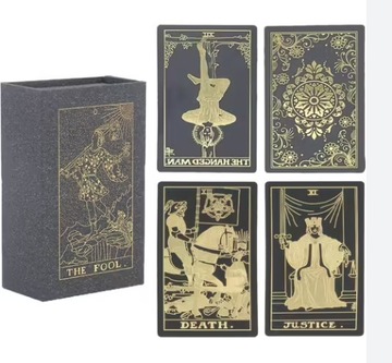НАБОР КЛАССИЧЕСКИХ ГАДАТЕЛЬНЫХ КАРТ ЗОЛОТОГО ТАРО КОРОБКА ТАРО В ЗОЛОТОЙ ФОЛЬГЕ
