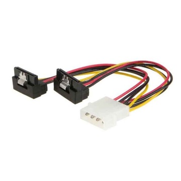90 stopni Molex męski na 2x15P żeński SATA Y prze