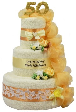 Tort z 4 ręczników PREZENT na Urodziny Imieniny