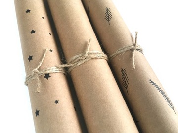 ZESTAW DO PAKOWANIA EKO papier sznurek świąteczny