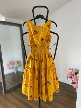 Kate Spade żółta letnia sukienka w kwiatki XS