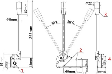 КОМПЛЕКТ 2-СЕКЦИОННОГО РЫЧАГА РАСПРЕДЕЛИТЕЛЯ + КАБЕЛЬ 2М
