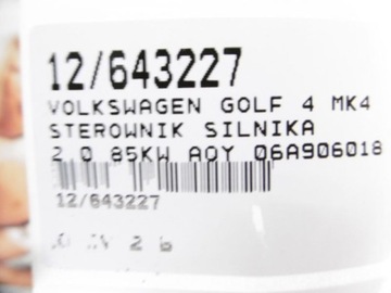 GOLF 4 IV ŘÍZENÍ 06A906018FP 2,0 8V 0261206265