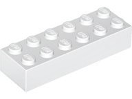 LEGO 2456 Klocek 2x6 Biały White 4 szt. NOWY