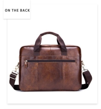 Мужская сумка-портфель на коричневом каркасе портфеля