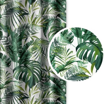 ZASŁONY LIŚCIE 150x330 JUNGLE TAŚMA Na Wymiar