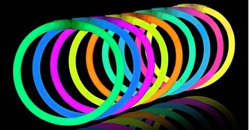 Светящиеся флуоресцентные браслеты, браслеты с химическим светом, 100 палочек