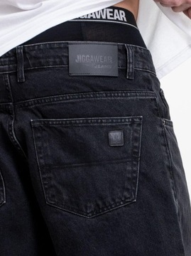 SZEROKIE Spodnie Jeansowe MĘSKIE BAGGY Sprane Czarne Jigga Wear Icon 5XL