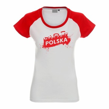 POLSKA REPREZENTACJA KOSZULKA DAMSKA KIBICA POLSKI T-SHIRT DAMSKI