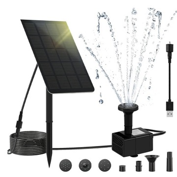 FONTANNA OGRODOWA KASKADOWA SOLARNA 2,5 W 200 l/h