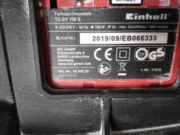 ПИСТОЛЕТ ДЛЯ ПОКРАСКИ EINHELL TC-SY 700 S SPRAY SYS 4260020
