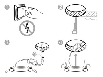 PANEL LED PODTYNKOWY OKRĄGŁY 3W PLAFON BIAŁY ZIMNY 6000K