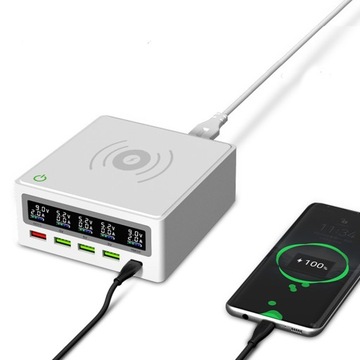 SZYBKA ŁADOWARKA BEZPRZEWODOWA ZASILACZ 130W USB C