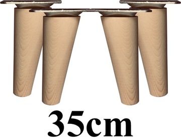 NOGI NÓŻKI drewniane skośne 35cm 4szt + blachy PIERWSZA KLASA