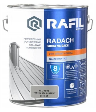 Краска для крыши Rafil RADACH 10л Ral9006 полуматовая
