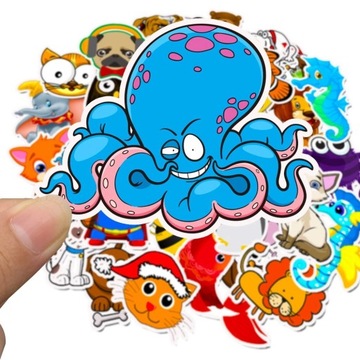 NAKLEJKI STICKER MIX ZWIERZAKI NA LAPTOP 50 szt