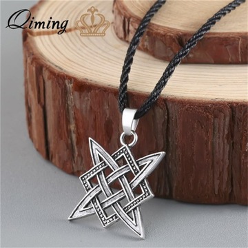 Viking Valknut Pendant Men's Necklace Round Pagan