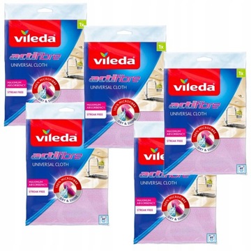 VILEDA ścierka Actifibre Fioletowa Uniwersalna ZESTAW 5 szt