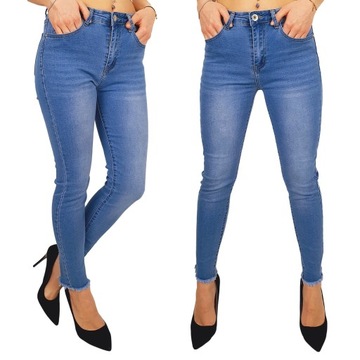 #DAMSKIE SPODNIE WYSZCZUPLAJĄCE Jeans z kokarda