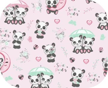 Pielucha Flanelowa 80x80 Panda Róż
