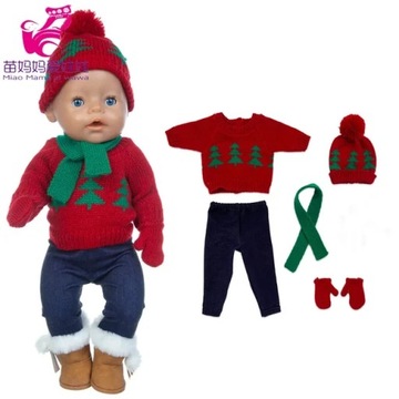 43 cm ubrania dla lalki sweter szydełkowy 18 cali dziewczyna lalka zimowe