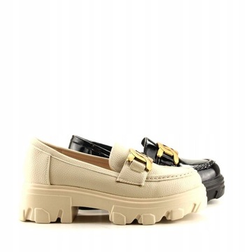 ЖЕНСКИЕ ХИТ-МОКАСИНЫ С ЦЕПОЧКОЙ 16370 БЕЖЕВЫЙ 39