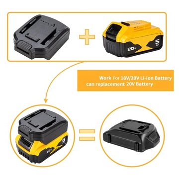 Для преобразования аккумулятора Dewalt 20 В DCB в преобразователь