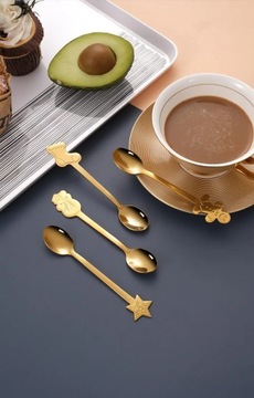 Креативный рождественский набор посуды из стальной ложки, десертное мороженое, кофе
