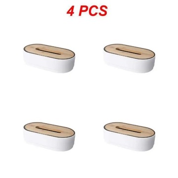 1~5PCS Tissue Box with Bamboo Cover Napkin Holder Home Storage Boxes
