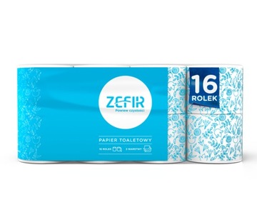 ЗЕФИР ТУАЛЕТНАЯ БУМАГА 16 ШТ, 3-СЛОЙНАЯ