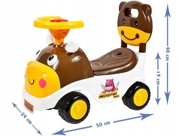 ДЕТСКАЯ АВТОКАТКА HIPCIO НА PUSH RIDER, КОРИЧНЕВАЯ, СИГНАЛ ДЛЯ ХРАНЕНИЯ, СПИНКА, 30 КГ
