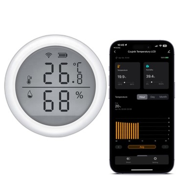 Bezprzewodowy czujnik Temperatury Wilgotności z wyświetlaczem ZIGBEE TUYA