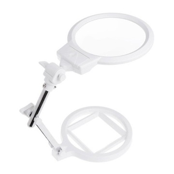 Lampka do czytania w metalowych okularach z lupą diamentową