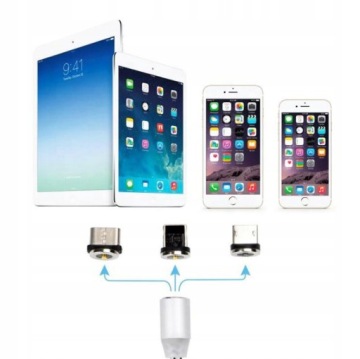 МАГНИТНЫЙ КАБЕЛЬ 3в1 MICRO TYPE-C USB-C к IPHONE